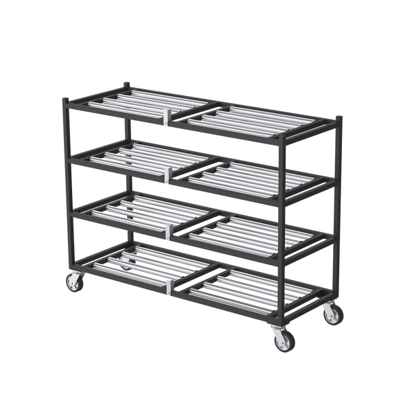 4 Tier Side-Loading Mortuary Rack | Cadaver Storage Rack | Morgue Cooling Rack | Walk-In Cooler 4 Body Rack USA Made | American Mortuary Coolers
