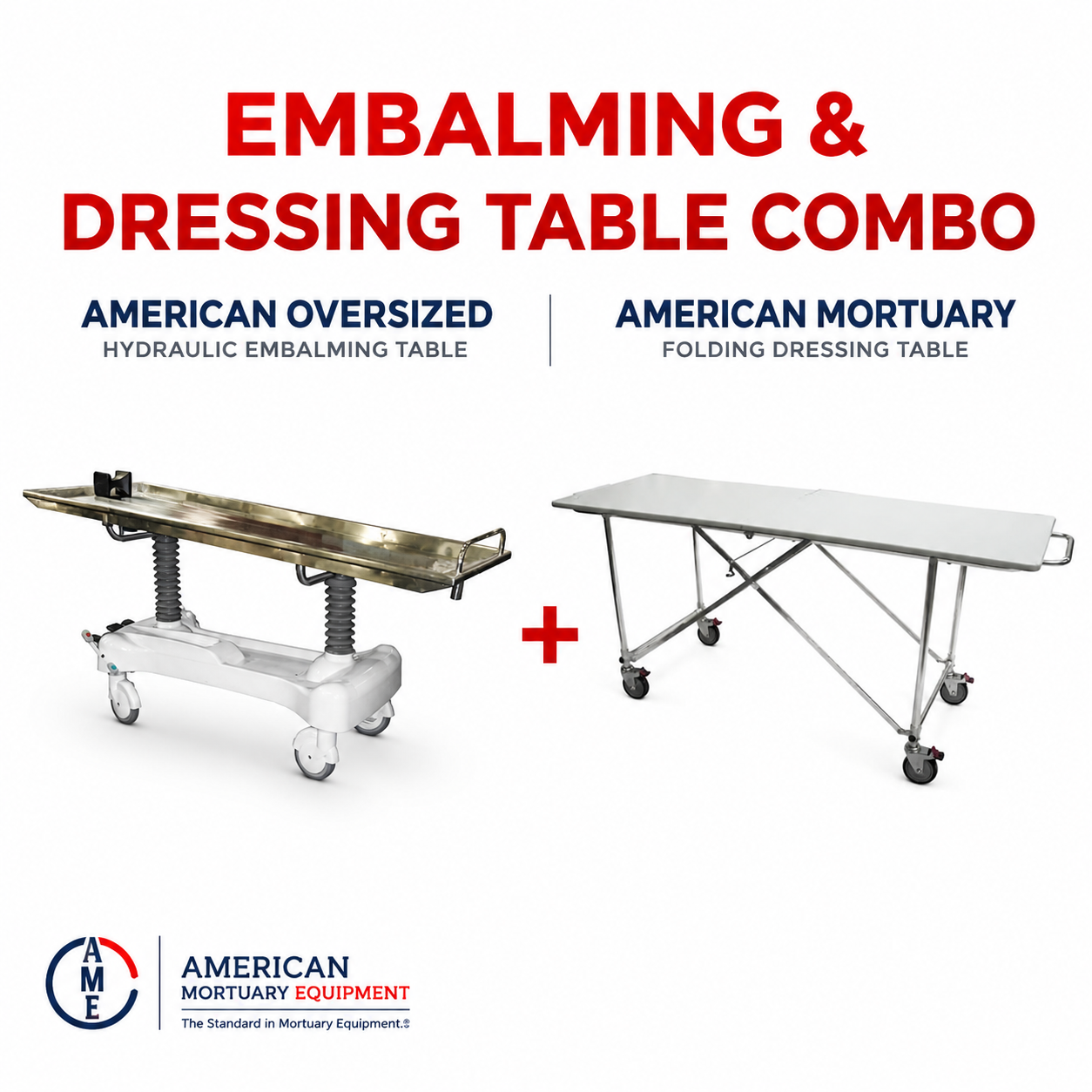 Hydraulic Embalming Table & Folding Dressing Table Bundle