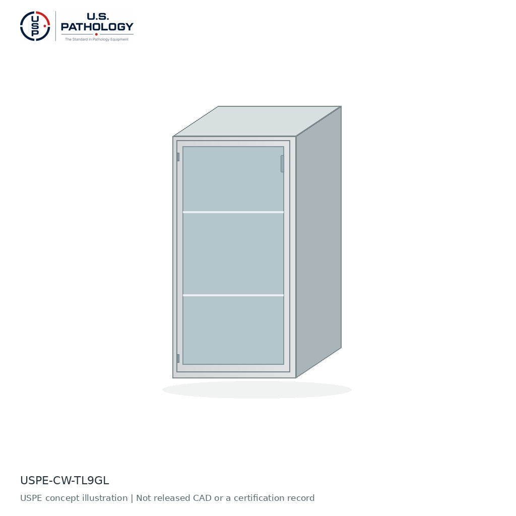 Glazed Prep Room Tall Storage Cabinet, Left