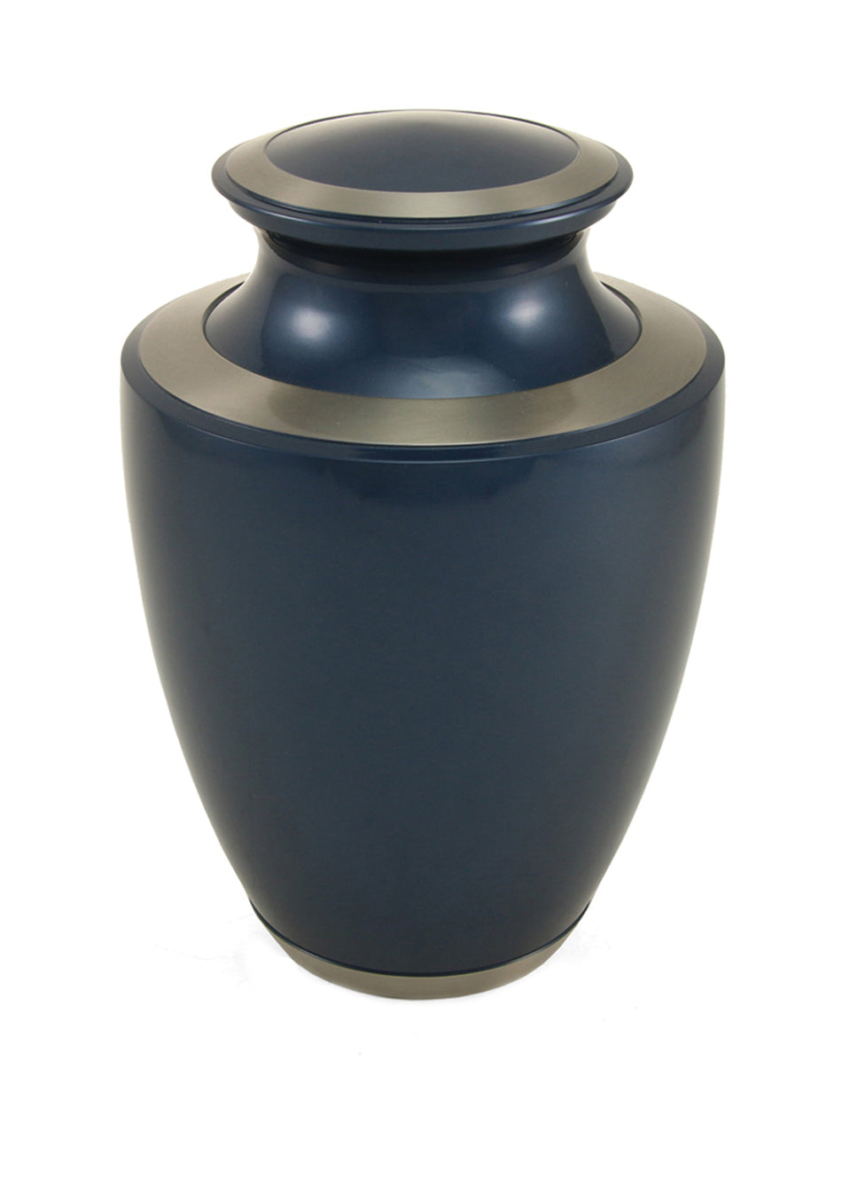 Blue High Gloss Brass Full Size Cremation Urn