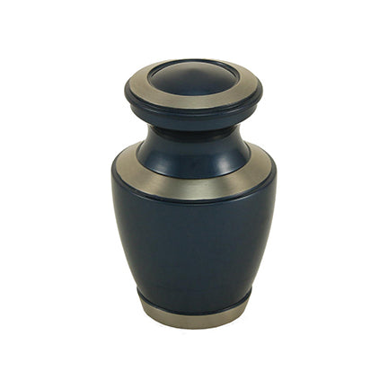 Blue High Gloss Brass Mini Keepsake Urn