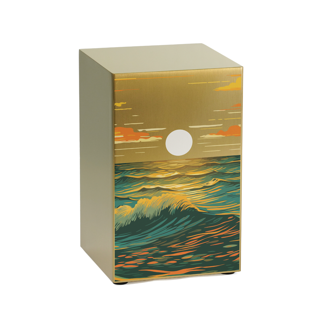 Bronze Box Ocean Sunset Full Size Cremation Urn