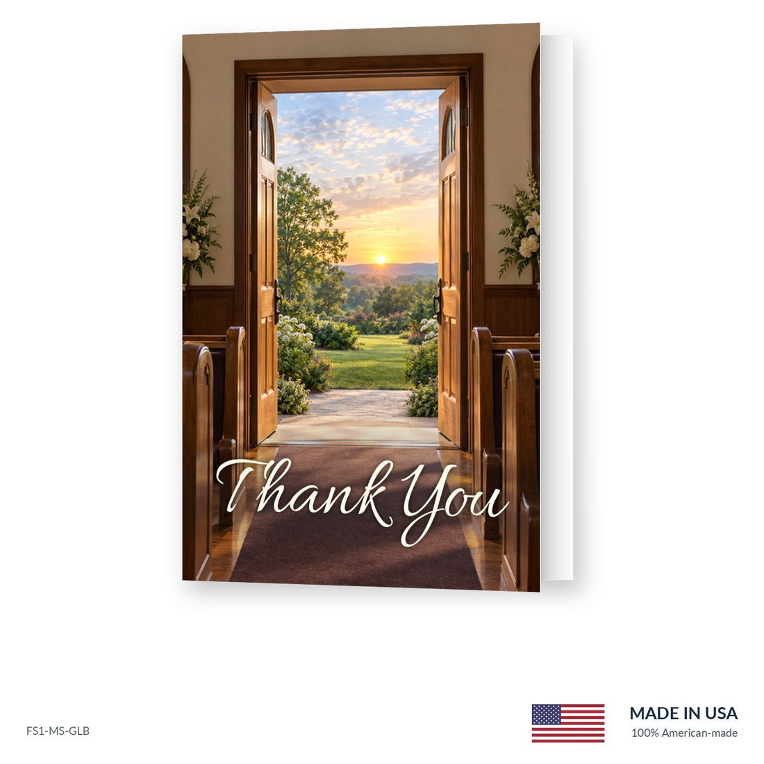Church Doors Funeral Acknowledgment Cards