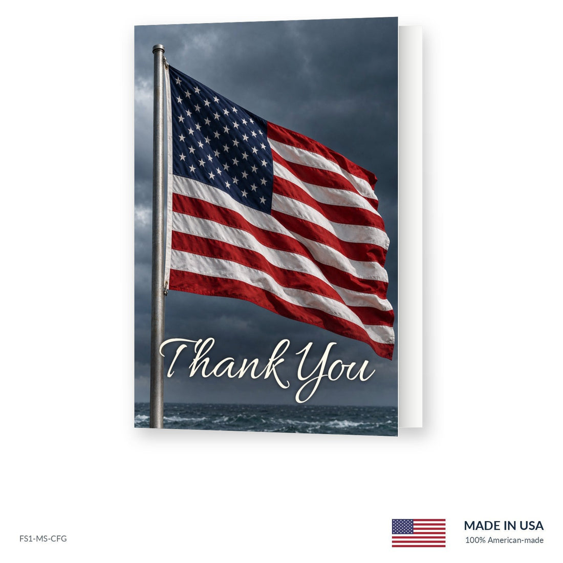 Coastal Flag Funeral Acknowledgment Cards