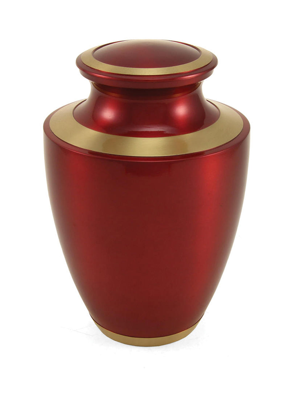 Crimson High Gloss Brass Full Size Cremation Urn