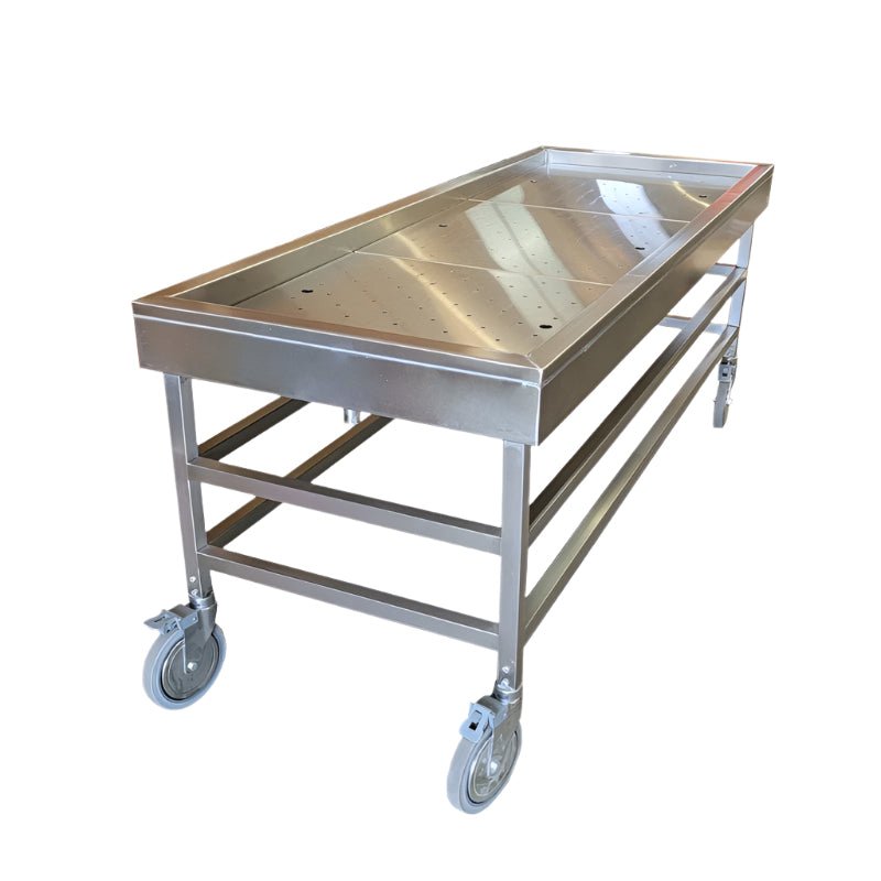 Embalming & Wash Table with Perforated Top – Model 1038-PT