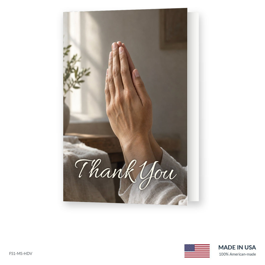 Folded Hands Funeral Acknowledgment Cards