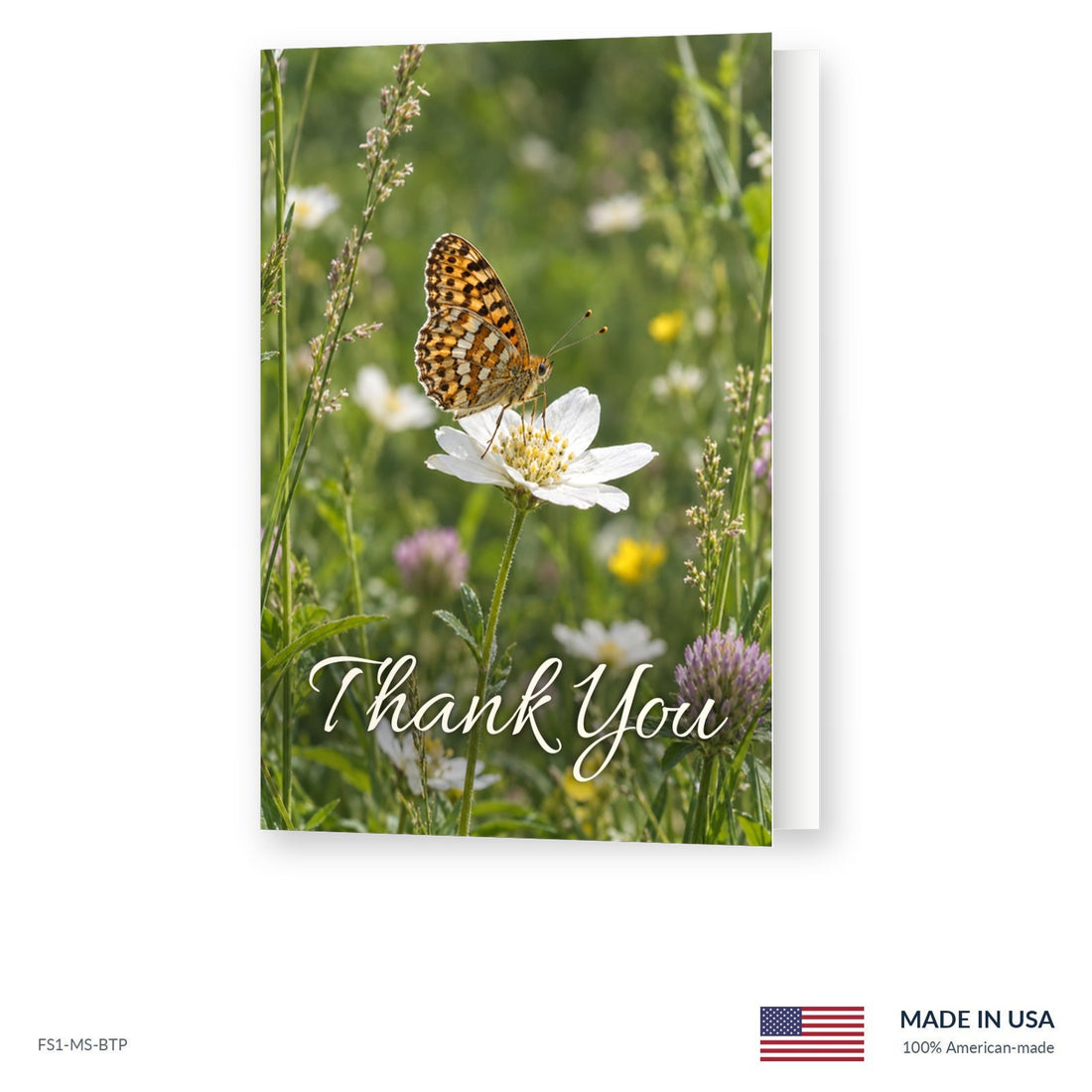 Garden Butterfly Funeral Acknowledgment Cards
