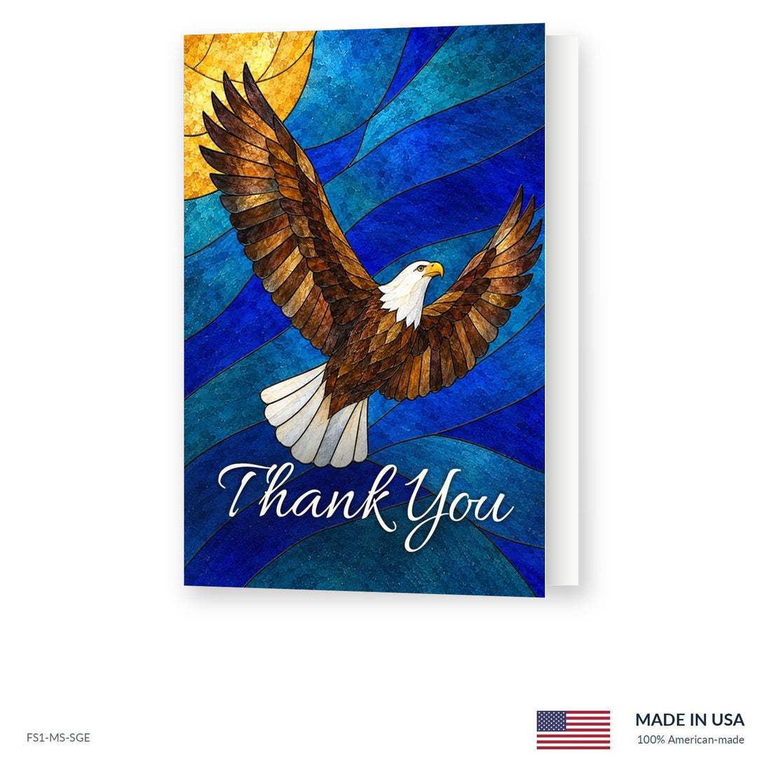 Glass Eagle Funeral Acknowledgment Cards