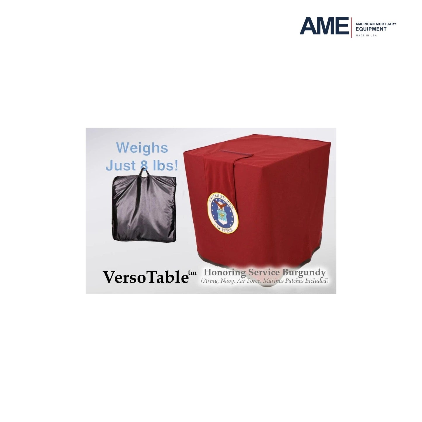 Honoring Service Burgundy Portable Presentation Table – Standard – versotable honoring service burgundy air force