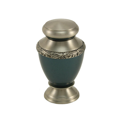 Indigo with Brass Band Mini Keepsake Urn