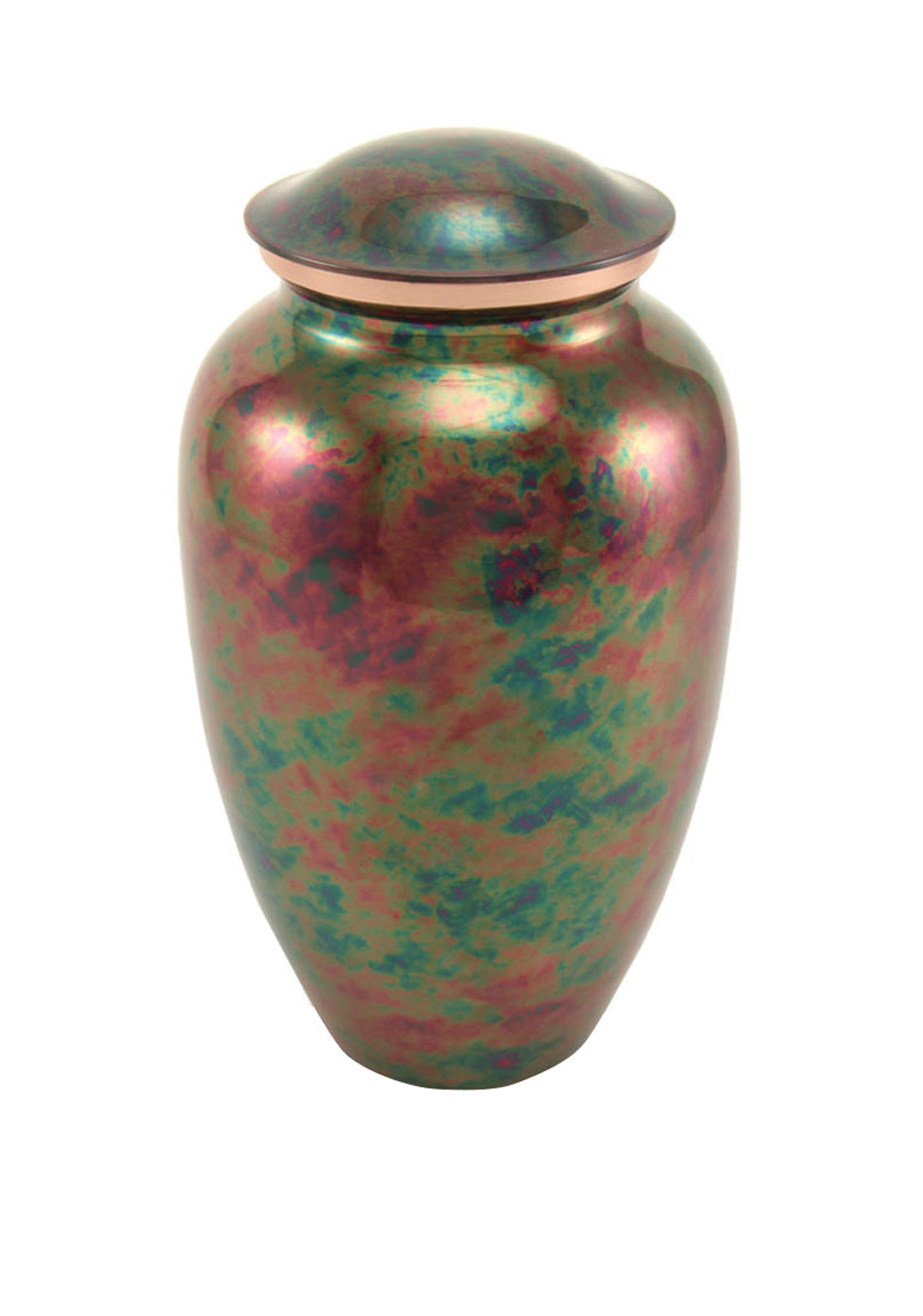 Iridescent Rainbow Brass Full Size Cremation Urn