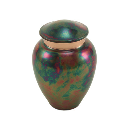 Iridescent Rainbow Brass Mini Keepsake Urn