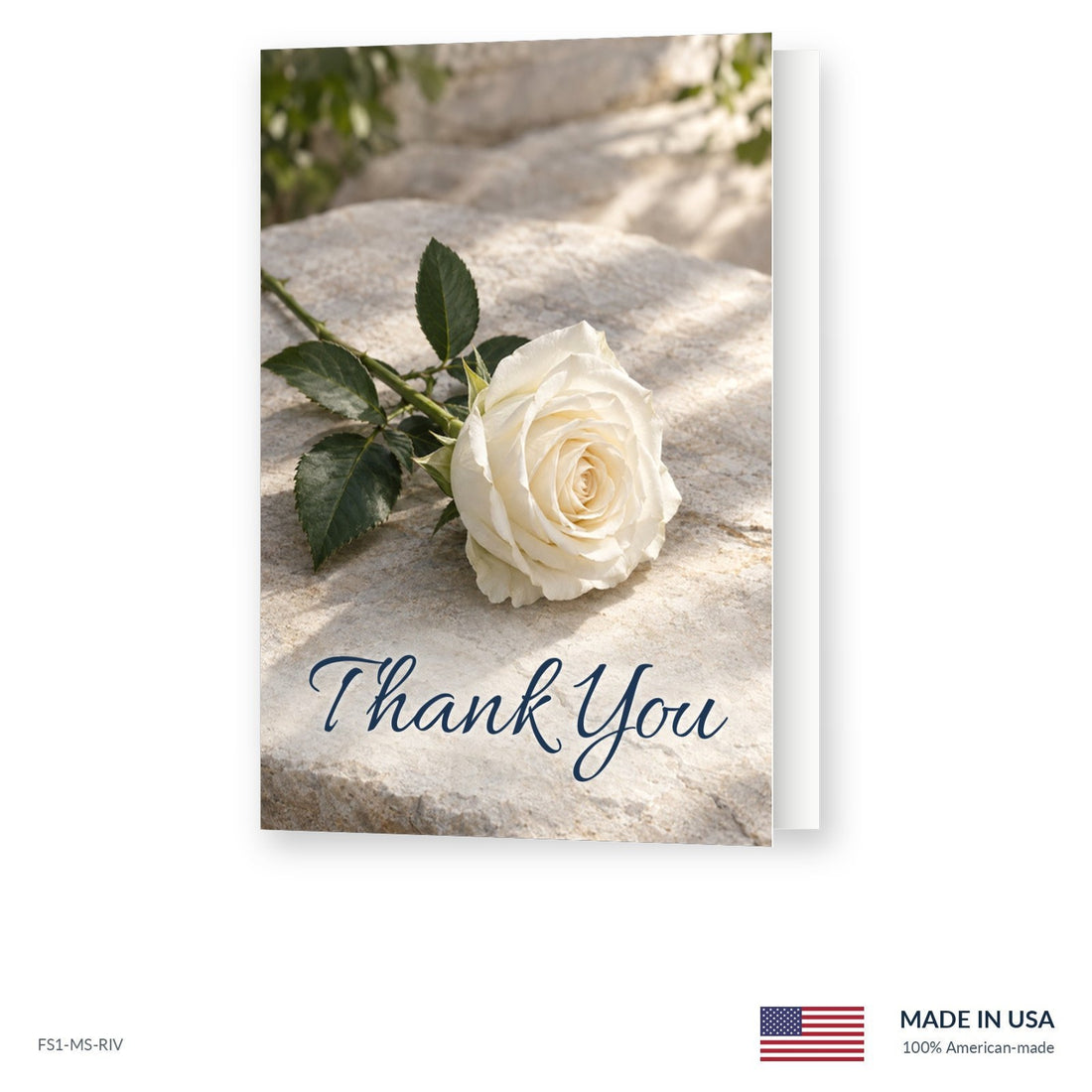 Ivory Rose Funeral Acknowledgment Cards