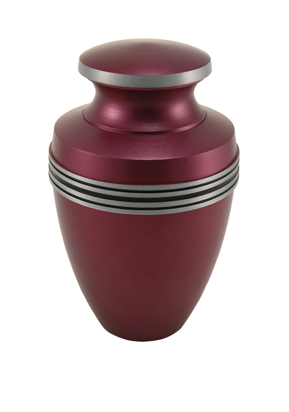 Magenta Banded Aluminum Full Size Cremation Urn