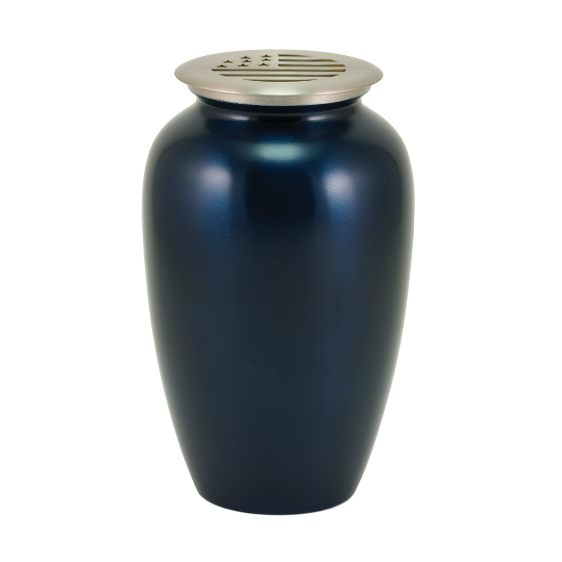 Midnight Blue American Flag Brass Scattering Urn