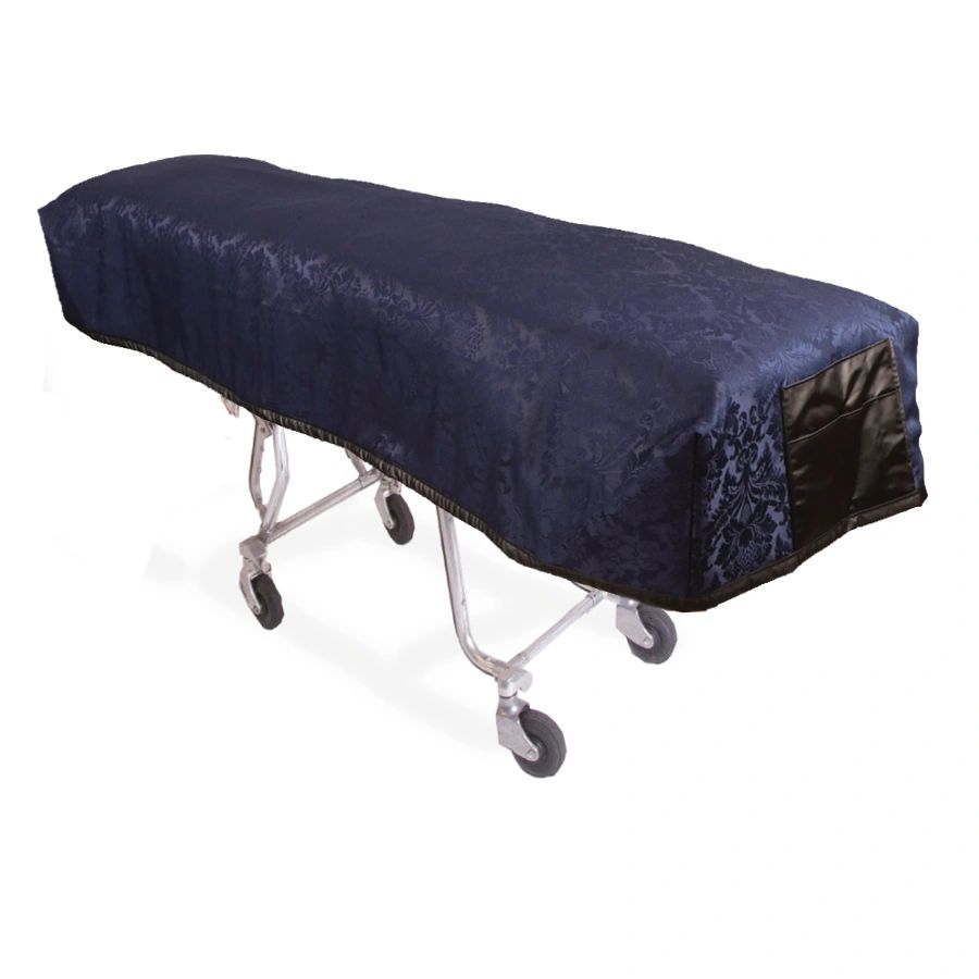 Navy Damask Cot Cover