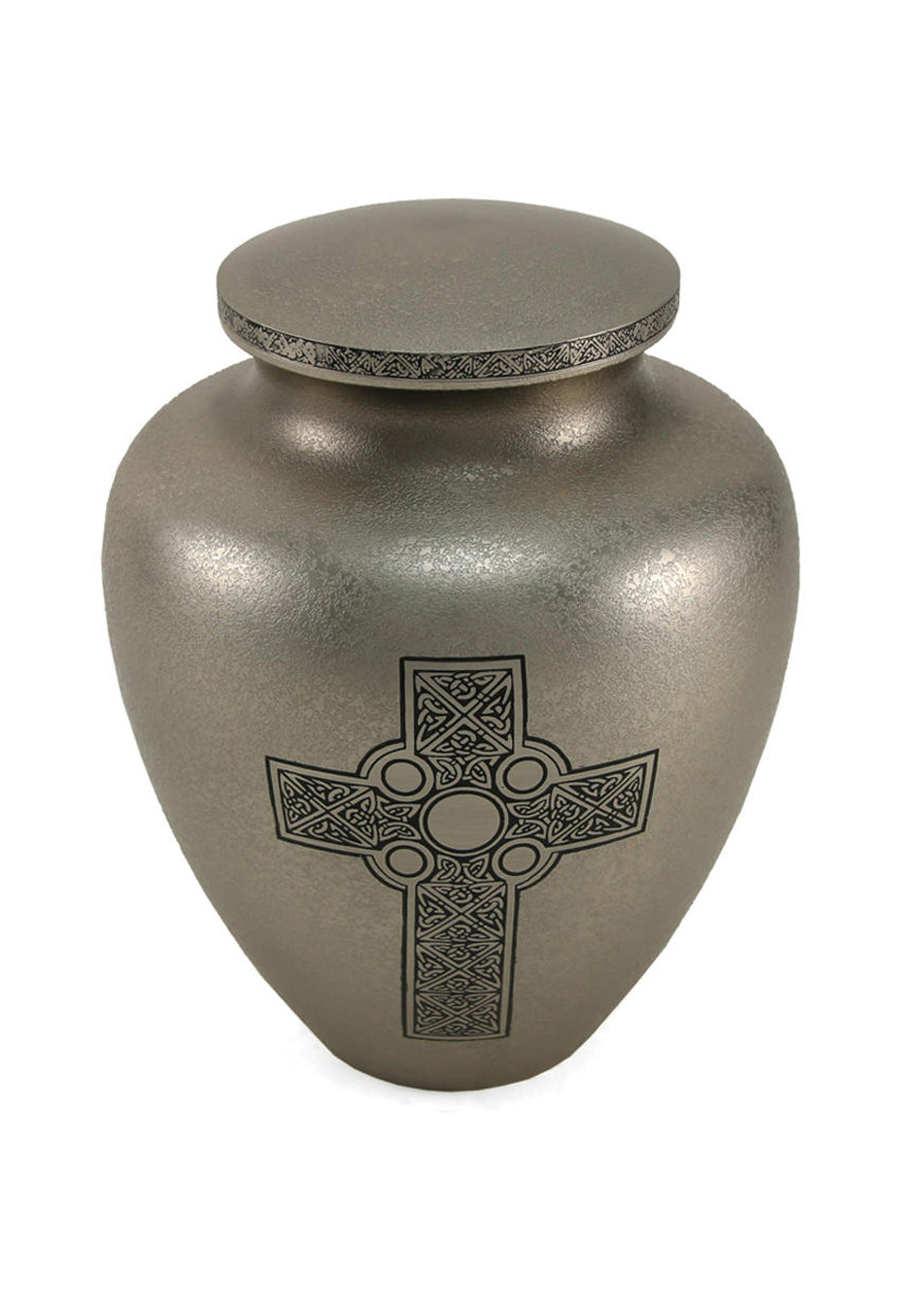 Pewter Celtic Cross Brass Full Size Cremation Urn