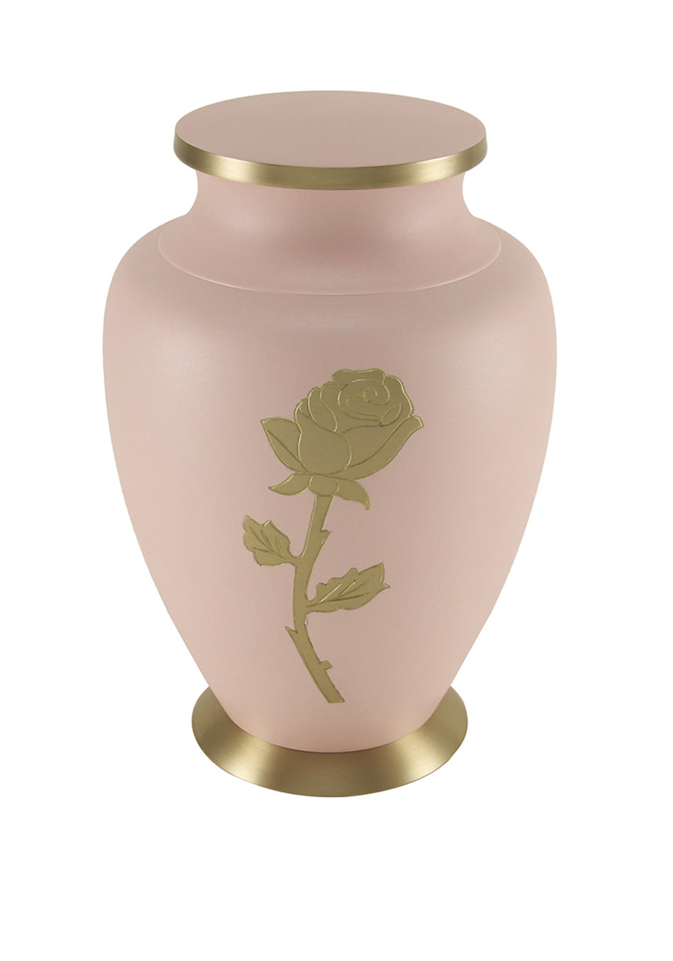 Pink Rose Brass Full Size Cremation Urn