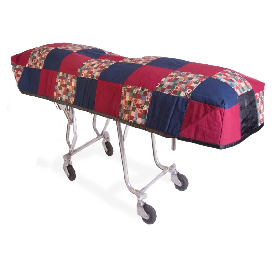 Red Navy Patchwork Cot Cover