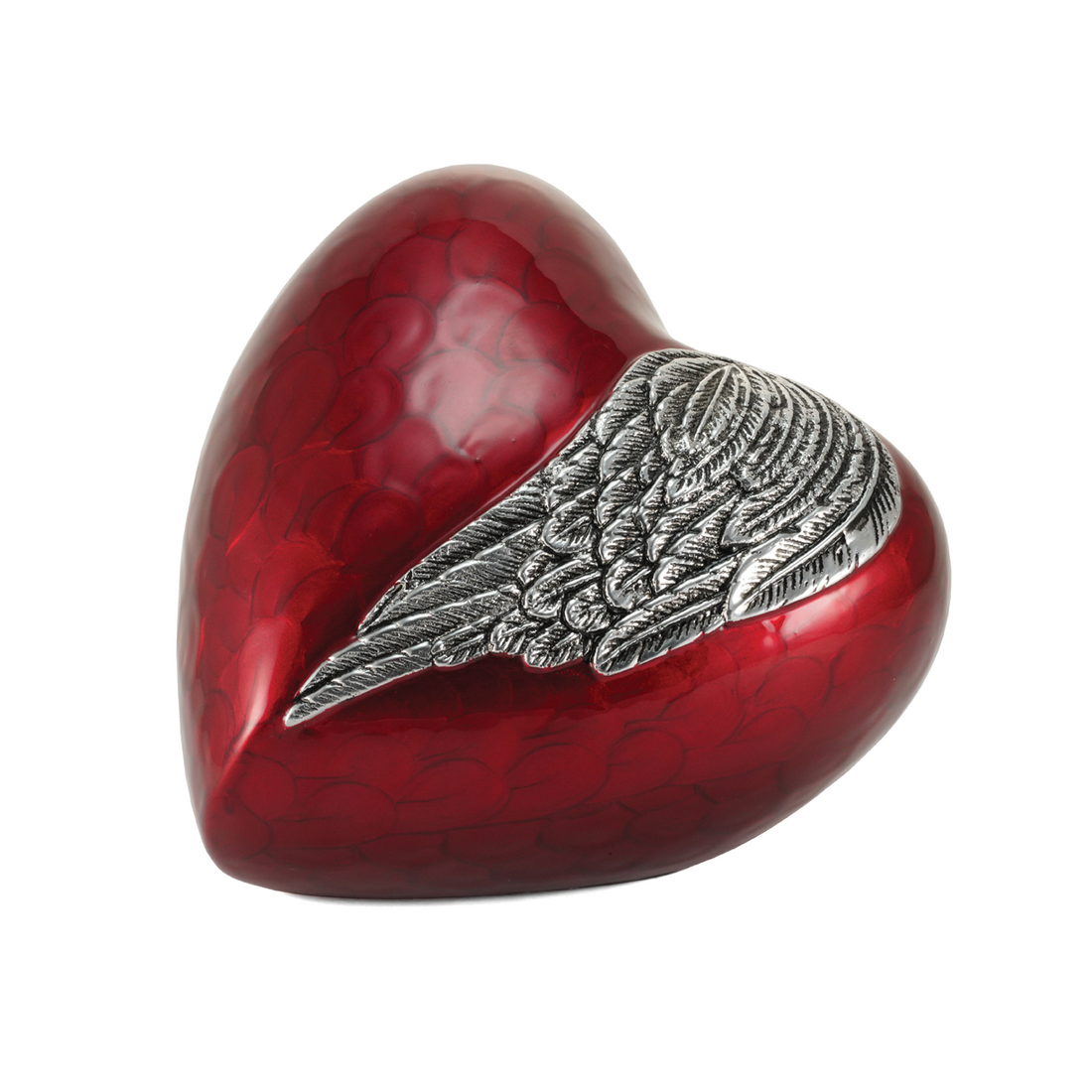 Red Heart with Angel Wing Full Size Cremation Urn