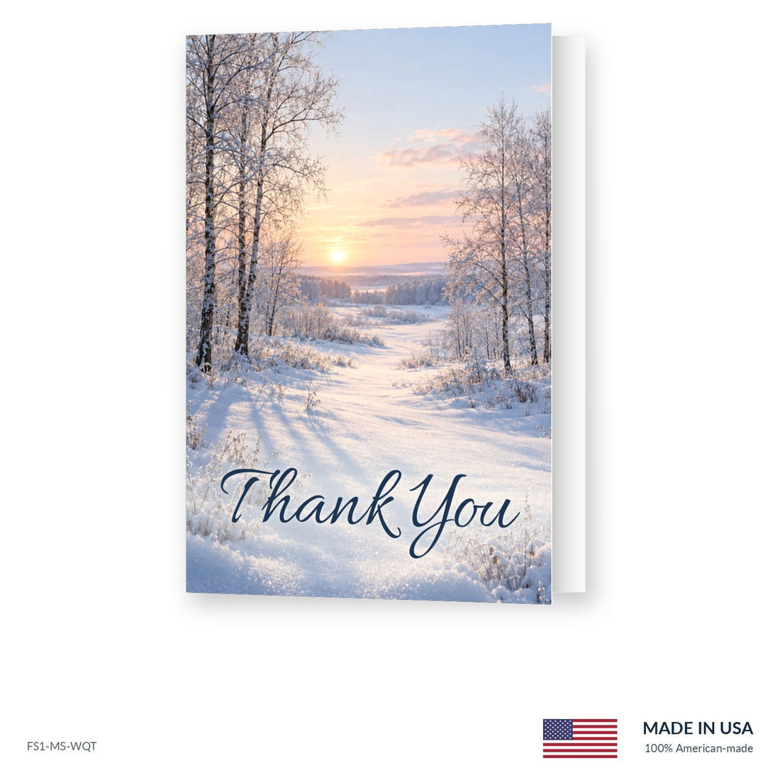 Snowy Birch Funeral Acknowledgment Cards