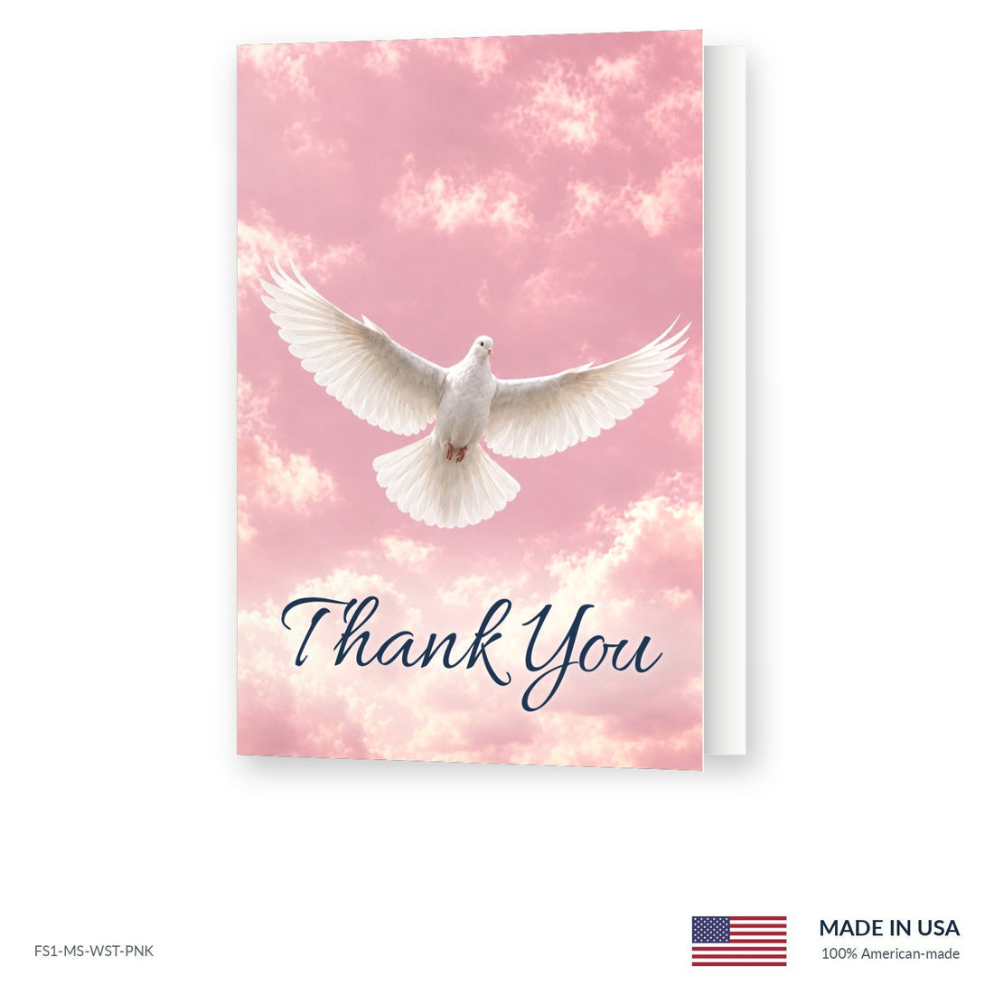 Stillness Pink Funeral Acknowledgment Cards