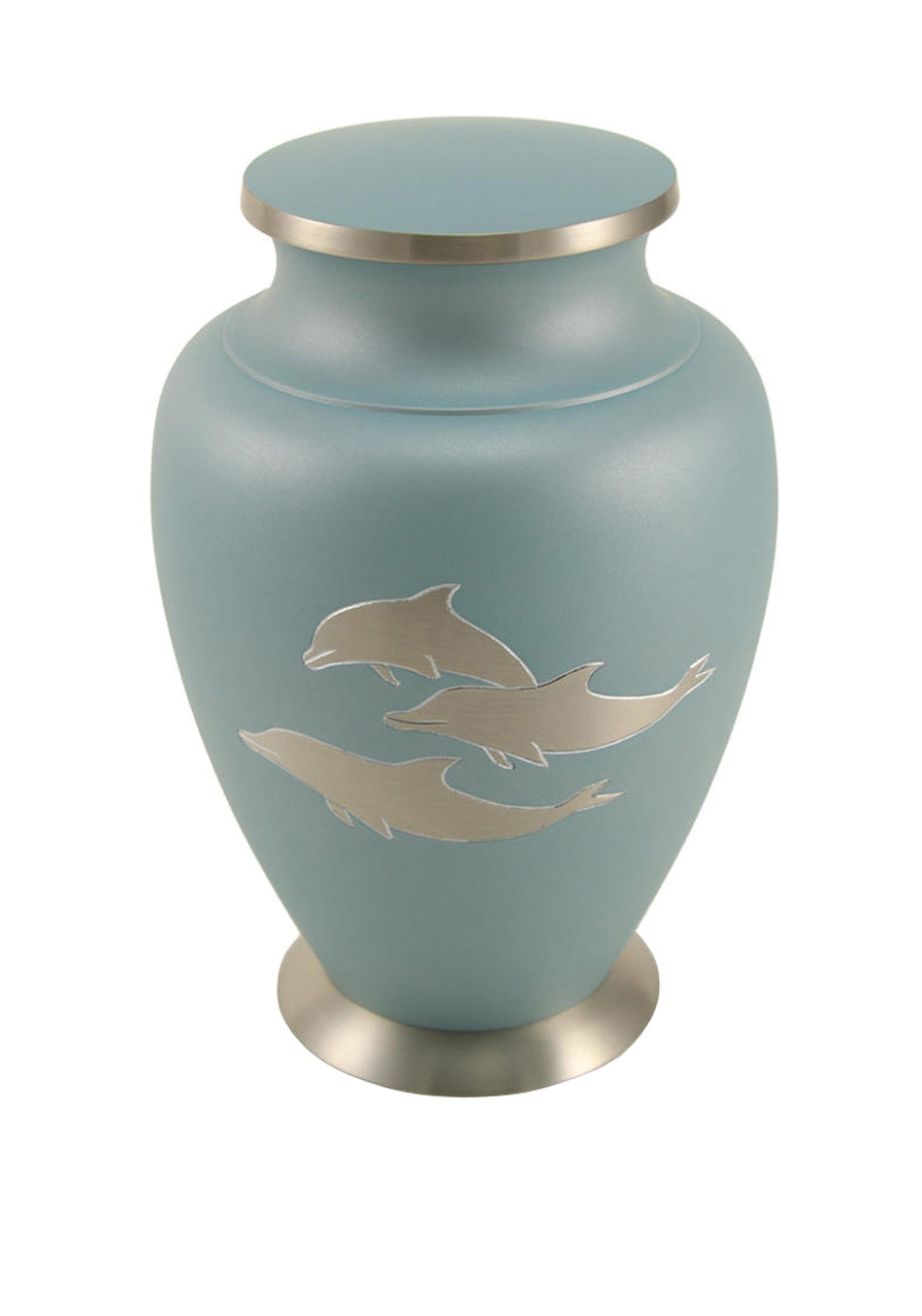 Teal Dolphin Brass Full Size Cremation Urn