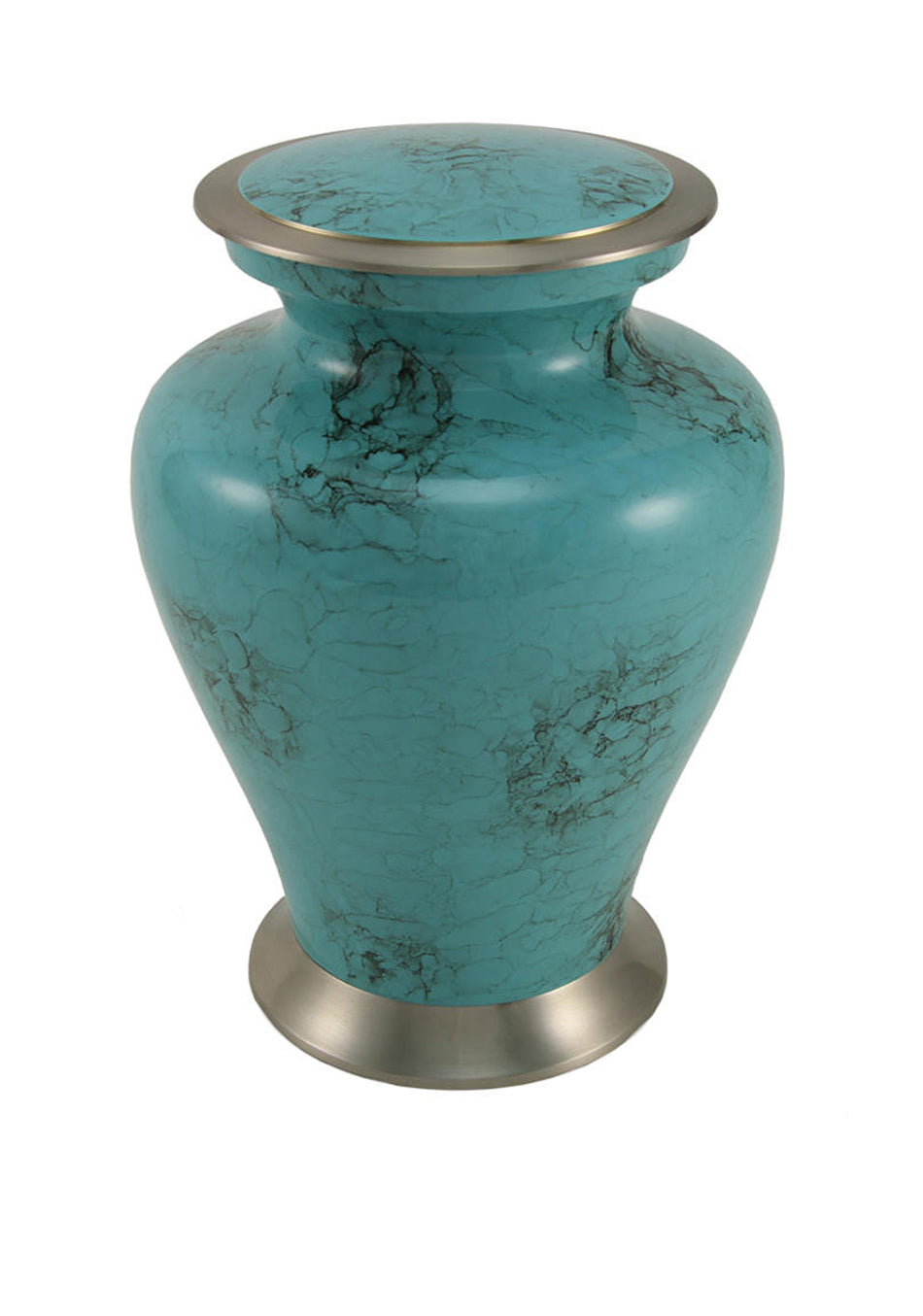 Teal Marble Look Full Size Cremation Urn