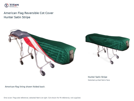 TITAN American Flag Reversible Cot Cover | Hunter Satin Stripe