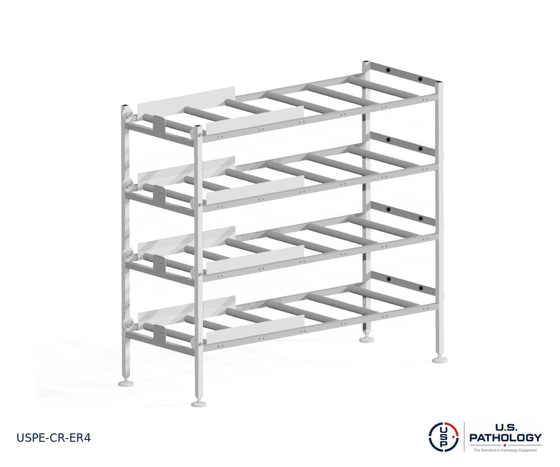 USPE 4-Tier End-Loading Morgue Cadaver Storage Rack