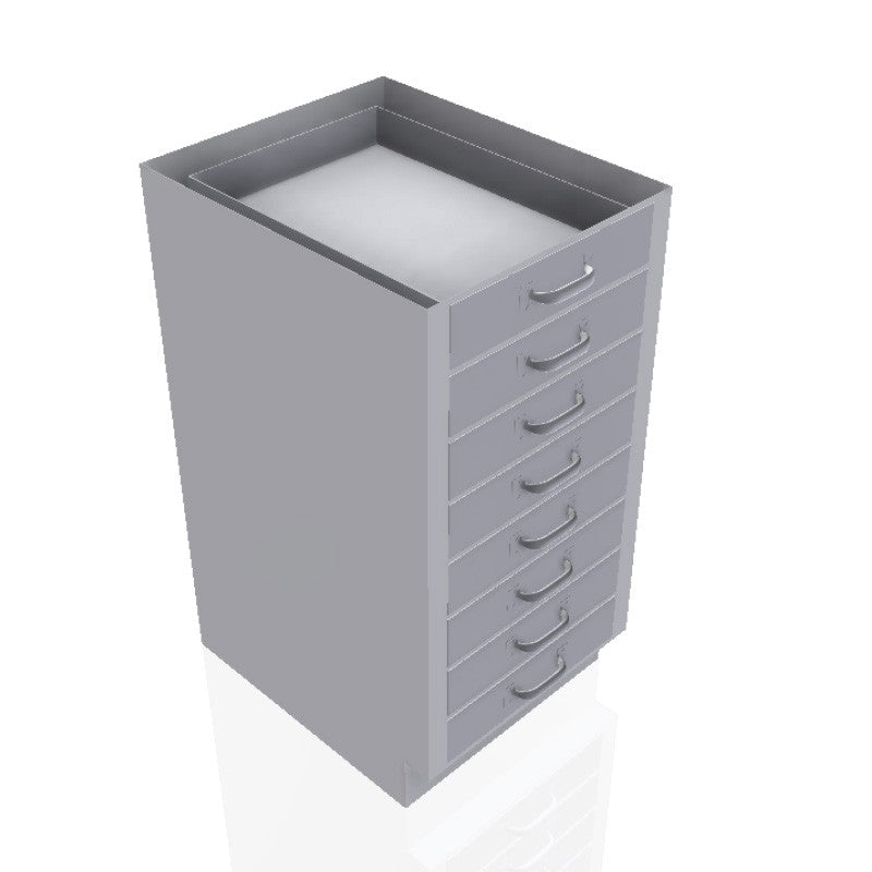 18 in. Stainless Steel Prep Room Base Cabinet: 8 Small Drawers