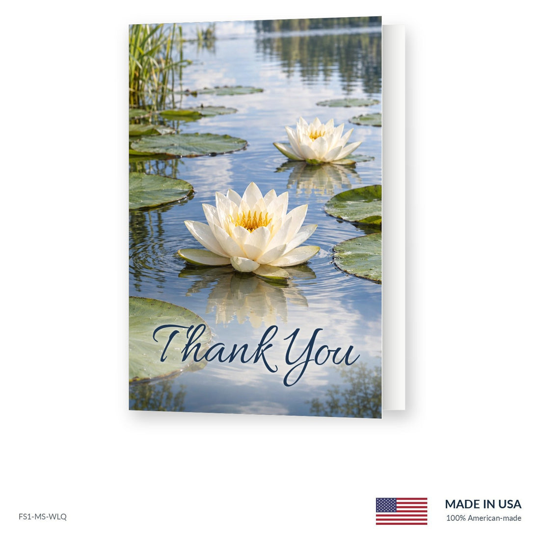 Water Lilies Funeral Acknowledgment Cards