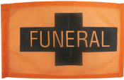 Procession Flag Banner Replacements Orange with Black Cross