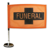 Procession Flags Orange with Black Cross 1 Dozen