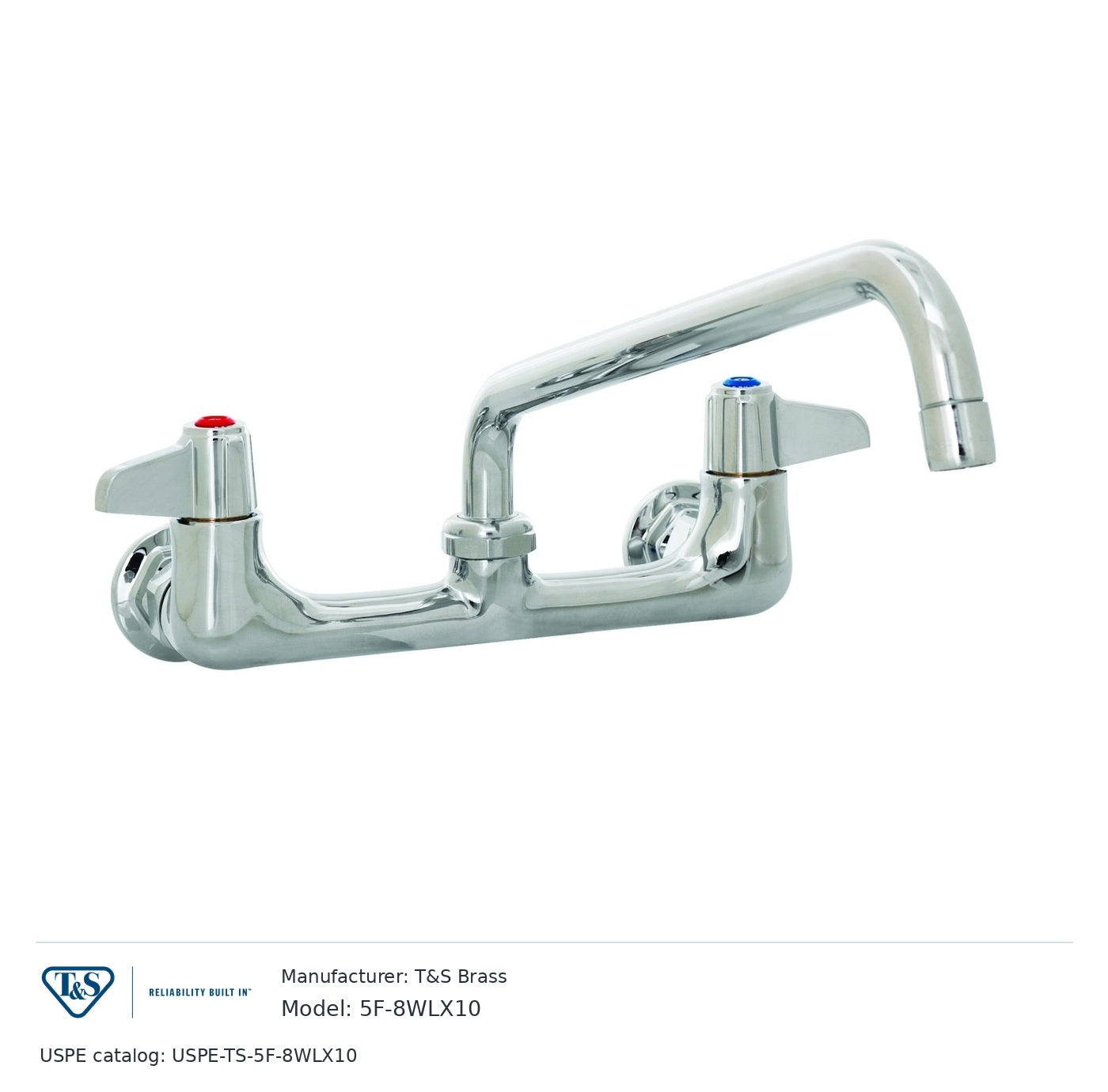 T&S Brass 5F-8WLX10 Wall-mount faucet with swivel nozzle