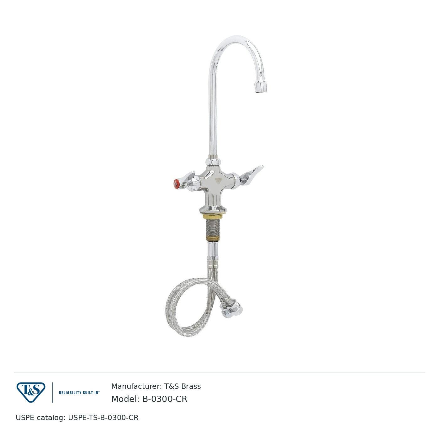 T&S Brass B-0300-CR Single-hole deck-mount mixing faucet