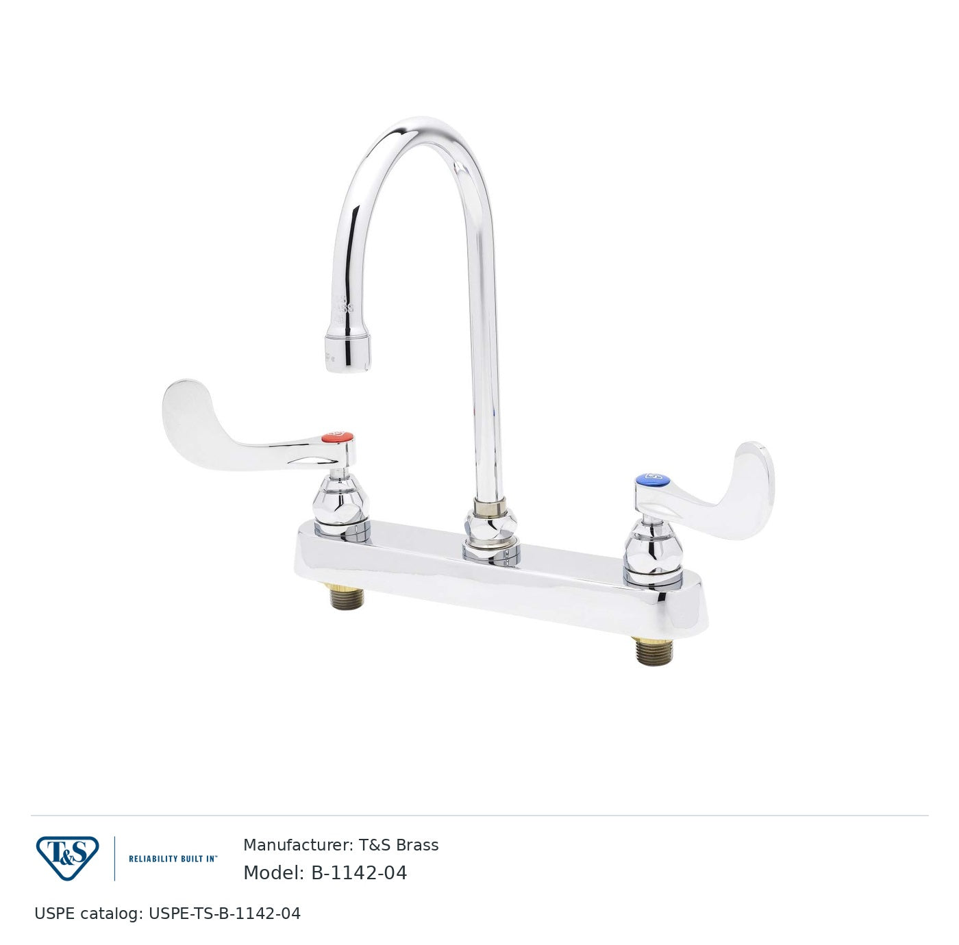 T&S Brass B-1142-04 Deck-mount workboard faucet