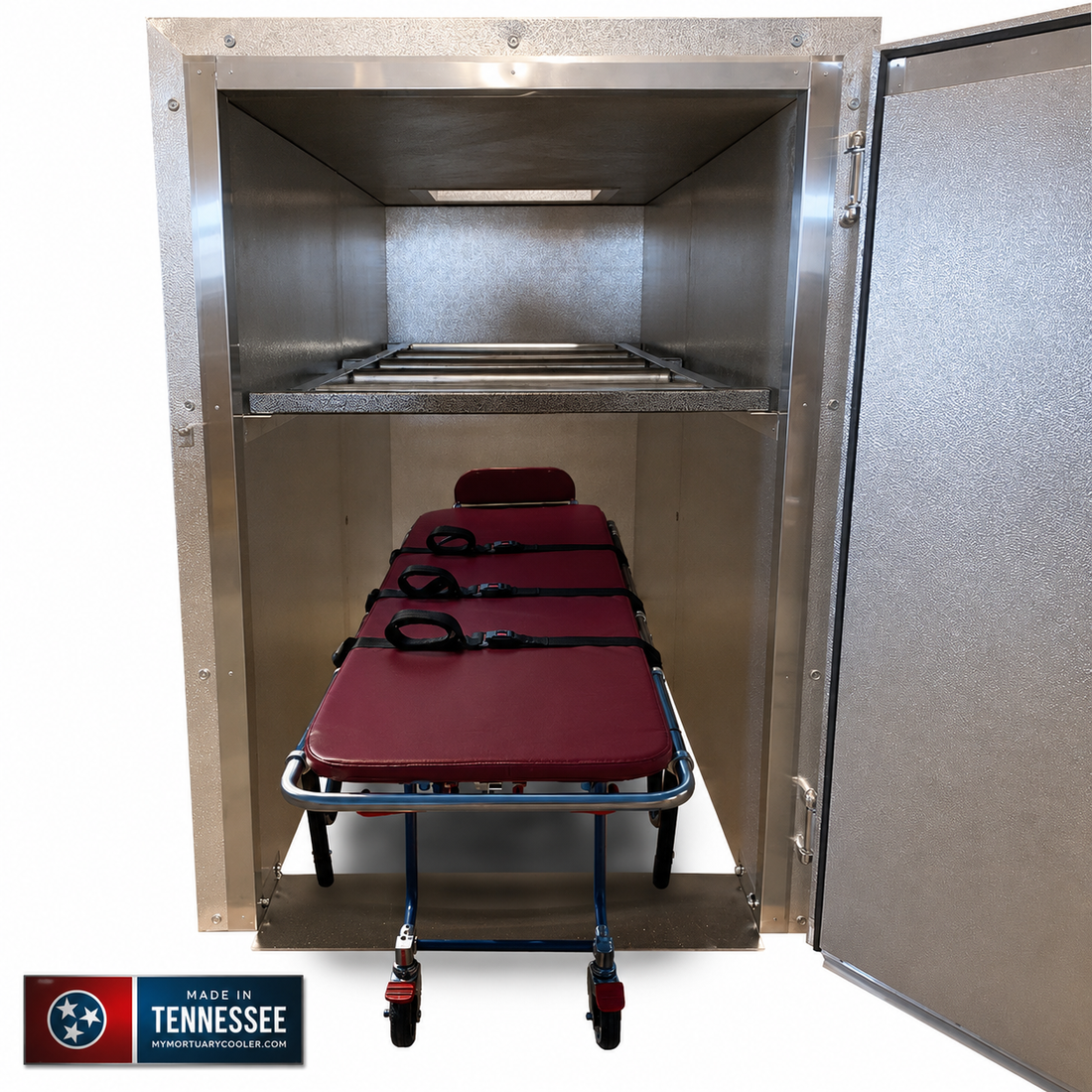 2 Body Extra Wide Mortuary Cooler, bariatric oversized cadaver refrigeration for funeral homes