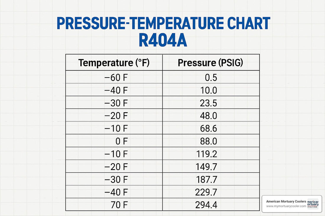 A Practical Guide to Finding a PT Chart for R404A Refrigerant - American Mortuary Coolers & Equipments