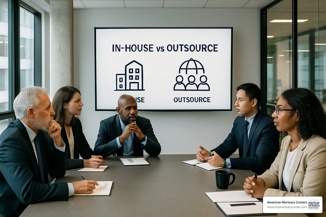 A Practical Guide to In House vs Outsourcing: Key Comparisons - American Mortuary Coolers & Equipments