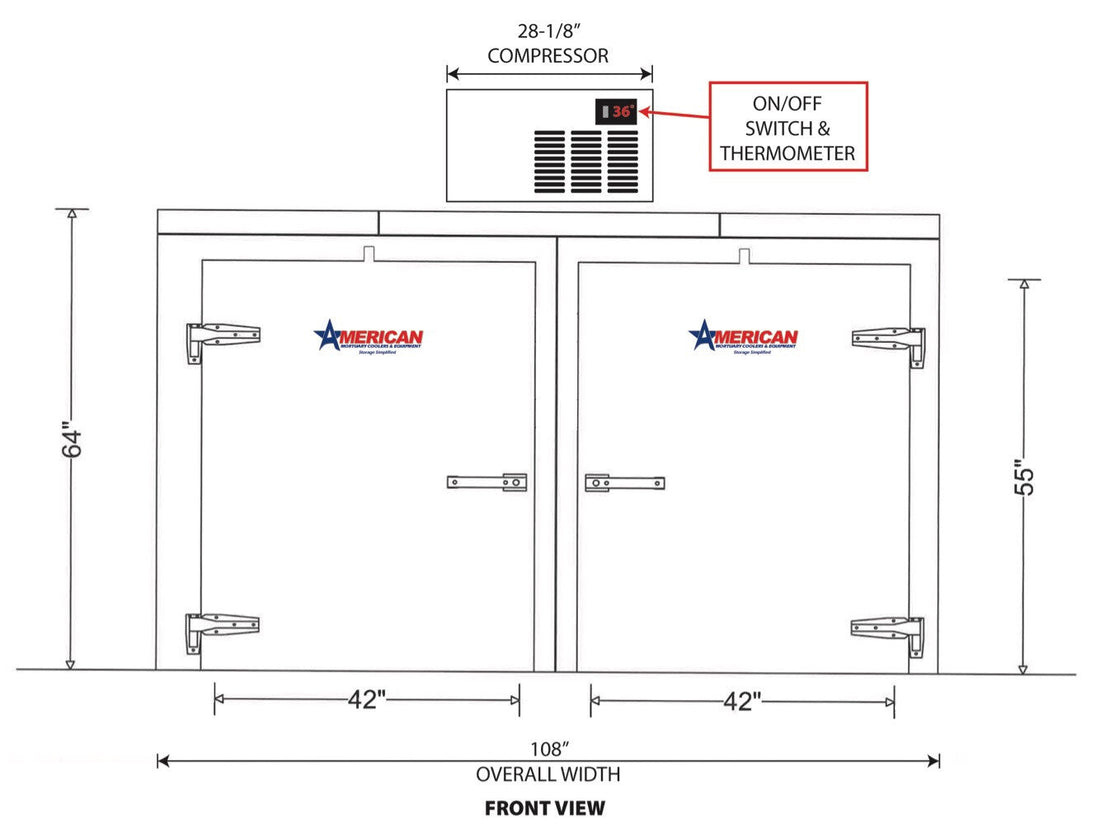 Six-body dual-door mortuary cooler illustrating multi-body cold storage capacity