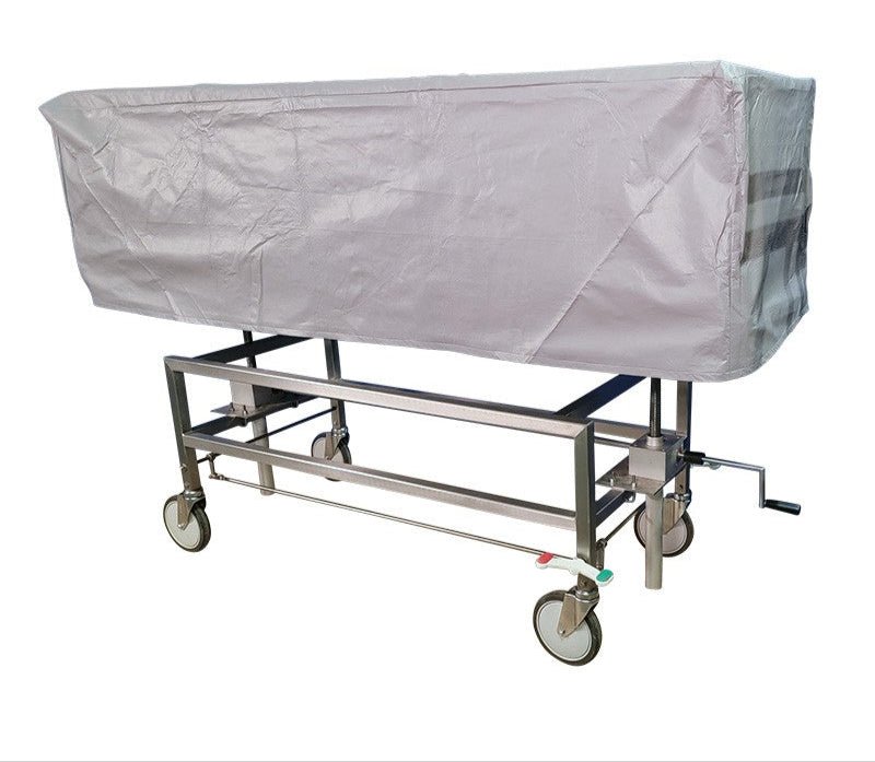 Stainless Steel Covered Transport Cart Model 600015-CR, concealed cadaver transfer cart