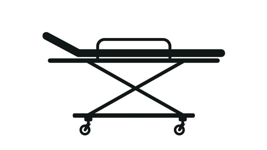 High-capacity mortuary cot with reinforced frame and heavy-duty wheels designed for professional funeral and removal services in 2026