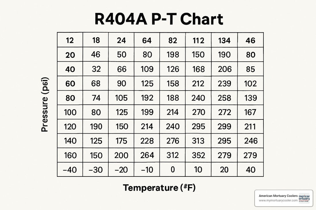 The Ultimate Guide to 404A P-T Charts: Pressure-Temperature Reference - American Mortuary Coolers & Equipments
