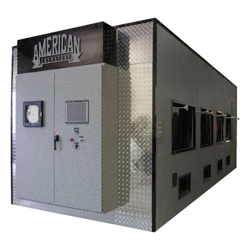 Professional funeral home interior with modern preparation room, organized storage, ambient lighting, and professional viewing area - designed for operational efficiency and family experience