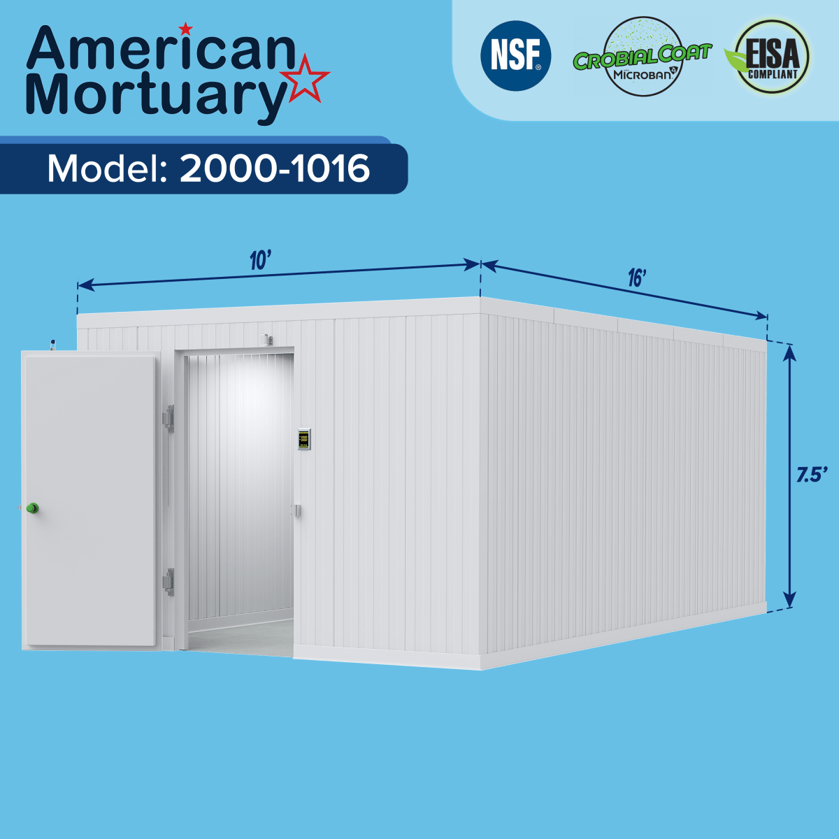 ❄️ 10x16 Walk - In Mortuary Cooler – Model 2000 - 1016 - American Mortuary Coolers & Equipments