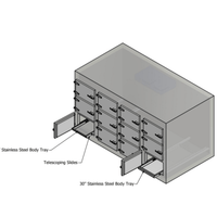 12 Bay Vault-Style Morgue Cooler Model 1070-12MB, high-capacity institutional cadaver storage with turnkey installation