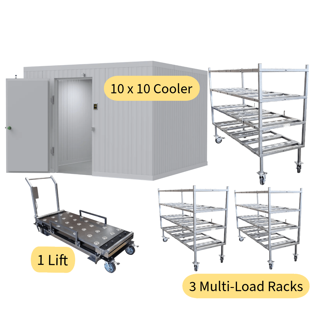 12 - Body Mortuary Storage Bundle + Mortuary Lift System - American Mortuary Coolers & Equipments