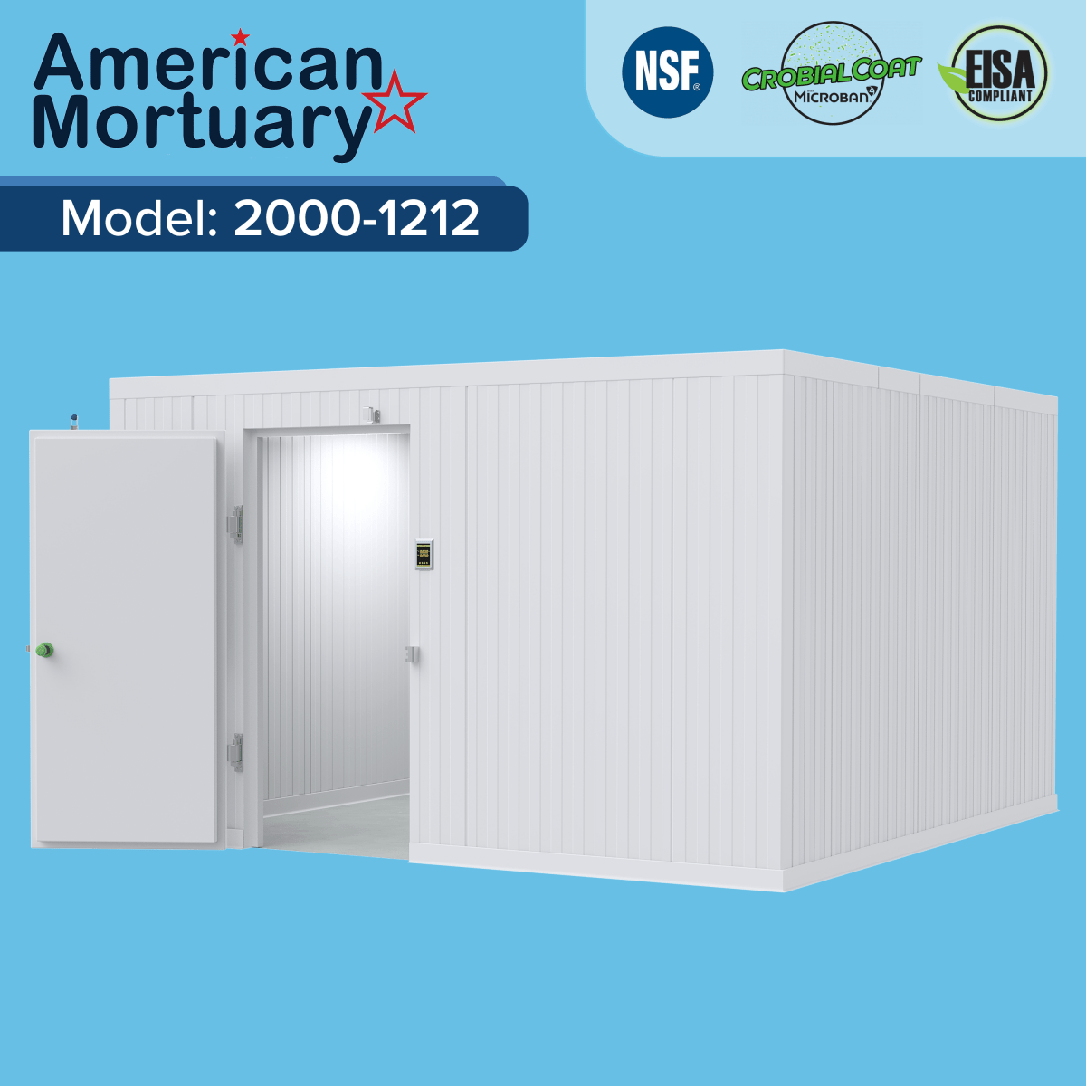 Large capacity 12x12 cadaver storage cooler authority model